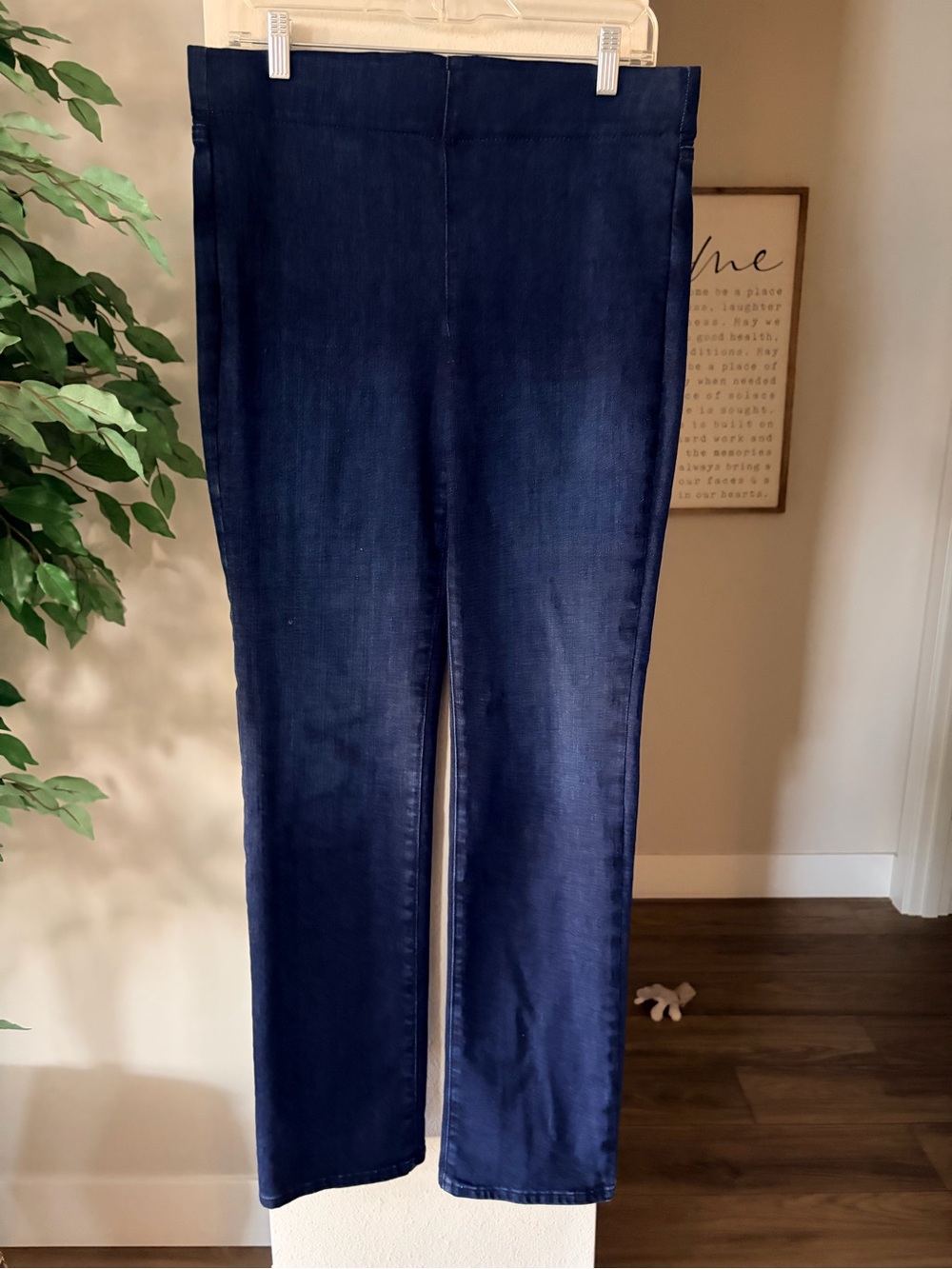 NYDJ Women's Dark Blue Straight-Leg Pull-on Jeans, Dark Wash, Size 6